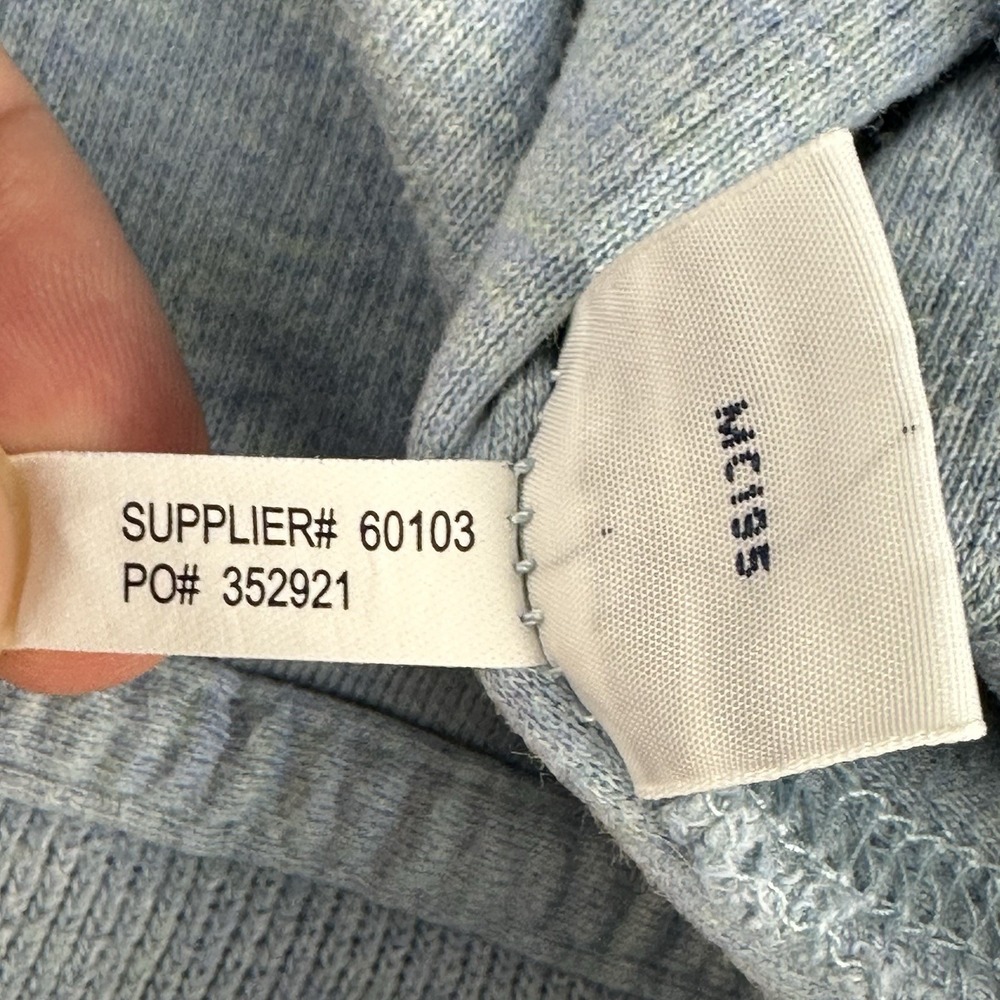 Polo Ralph Lauren Men's Large Full Zip Hoodie Light Blue Navy Pony Logo Y2K - Picture 4 of 9